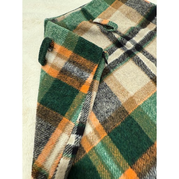 Meglio Cosi Green Orange Plaid Mini Skirt Made in Italy Size S 26ART1474 - Picture 4 of 9